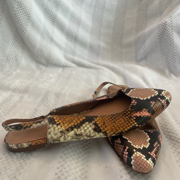 new madewell snake print slingback flats size 9 - Picture 1 of 4